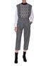 Figure View - Click To Enlarge - STELLA MCCARTNEY - Contrast stripe print panelled knit top
