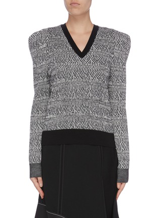 Main View - Click To Enlarge - STELLA MCCARTNEY - Angled shoulder V-neck sweater