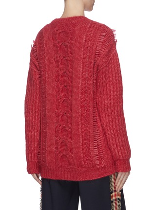 Back View - Click To Enlarge - STELLA MCCARTNEY - Fringed cable knit sweater