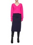 Figure View - Click To Enlarge - VICTORIA BECKHAM - Split back hem colourblock panel knit skirt