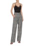 Figure View - Click To Enlarge - VICTORIA BECKHAM - Chantilly lace trim cross back crepe camisole top