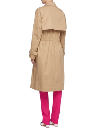 Back View - Click To Enlarge - VICTORIA BECKHAM - Shirred waist oversized trench coat