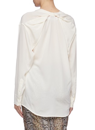 Back View - Click To Enlarge - VICTORIA BECKHAM - Twist back silk crepe V-neck blouse