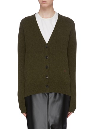 Main View - Click To Enlarge - VICTORIA BECKHAM - Logo embroidered cashmere cardigan