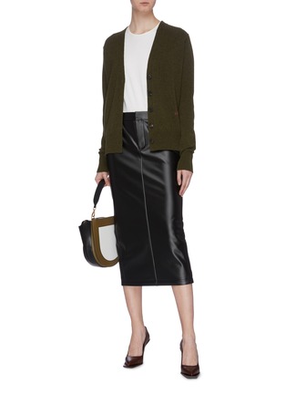 Figure View - Click To Enlarge - VICTORIA BECKHAM - Logo embroidered cashmere cardigan