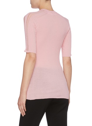 Back View - Click To Enlarge - VICTORIA BECKHAM - Rib knit short sleeve top