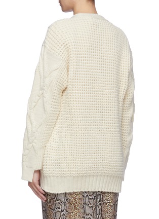 Back View - Click To Enlarge - VICTORIA BECKHAM - Panelled wool mix knit oversized cardigan