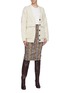 Figure View - Click To Enlarge - VICTORIA BECKHAM - Panelled wool mix knit oversized cardigan