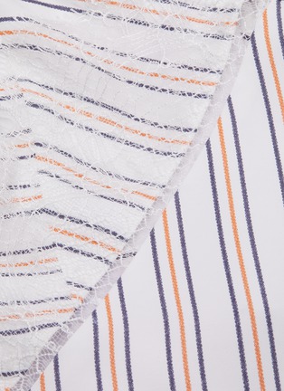  - VICTORIA BECKHAM - Chantilly lace trim cross back stripe camisole top