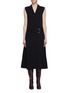 Main View - Click To Enlarge - VICTORIA BECKHAM - Belted notched lapel sleeveless georgette dress