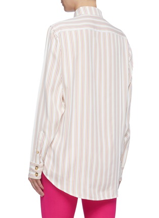 Back View - Click To Enlarge - VICTORIA BECKHAM - Flap pocket pyjama stripe safari shirt