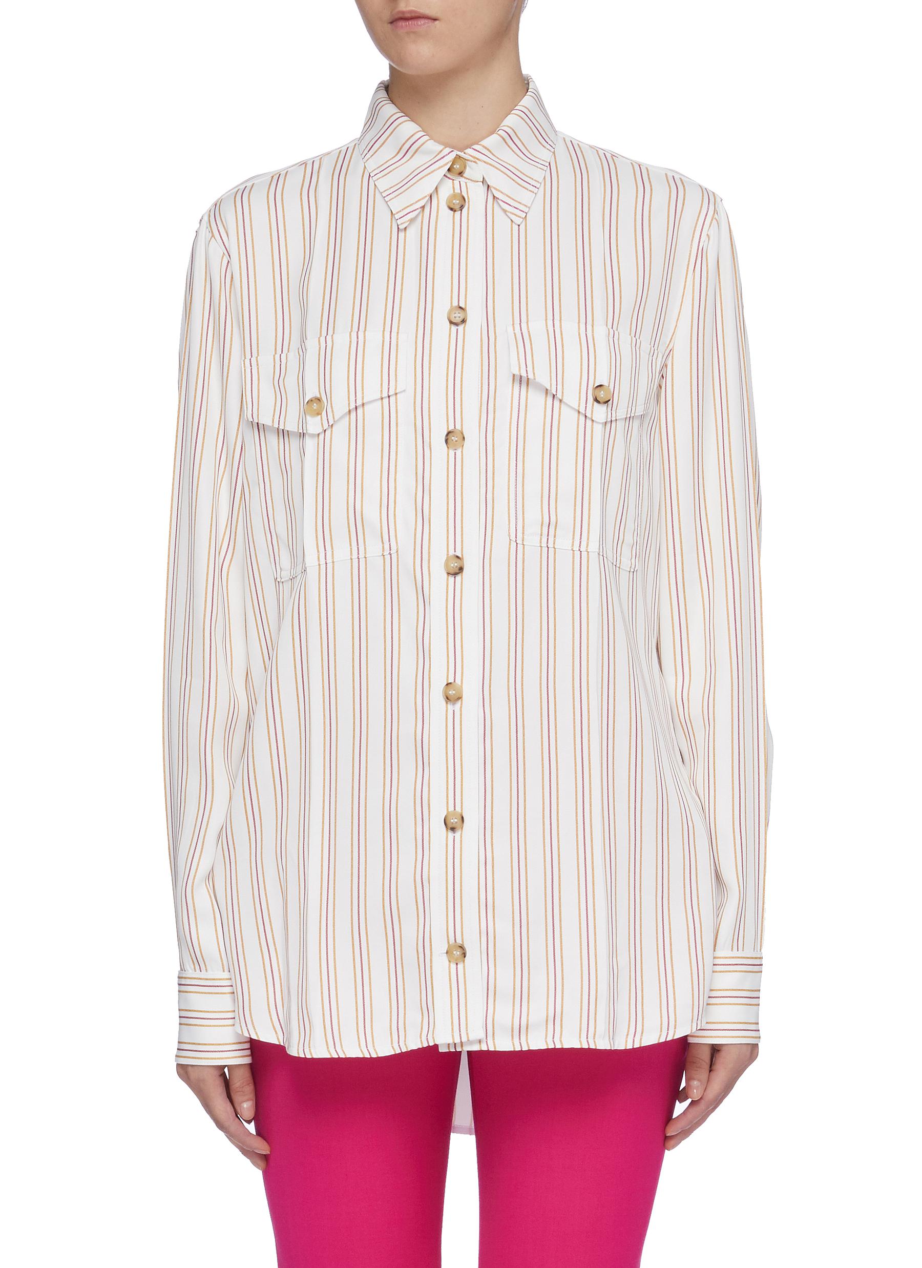 Flap pocket pyjama stripe safari shirt by Victoria Beckham