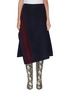 Main View - Click To Enlarge - VICTORIA BECKHAM - Logo print asymmetric jacquard wool wrap skirt