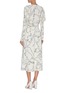 Back View - Click To Enlarge - VICTORIA BECKHAM - Dolman sleeves graphic print midi dress