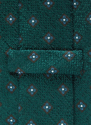 Detail View - Click To Enlarge - STEFANOBIGI MILANO - 'Taro' geometric floral jacquard silk tie
