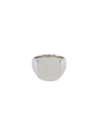 Main View - Click To Enlarge - TOM WOOD - 'Cushion Satin' silver signet ring – Size 60