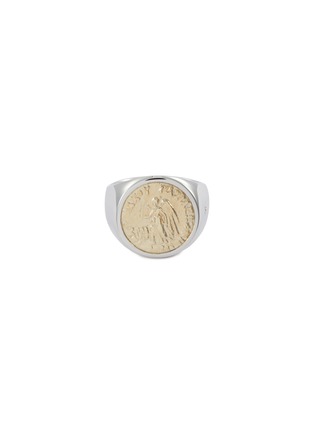 Main View - Click To Enlarge - TOM WOOD - 'Coin Angel' 9k yellow gold silver signet ring – Size 54