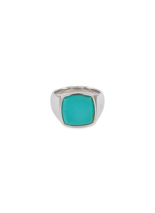 Main View - Click To Enlarge - TOM WOOD - 'Cushion Turquoise' silver signet ring – Size 58