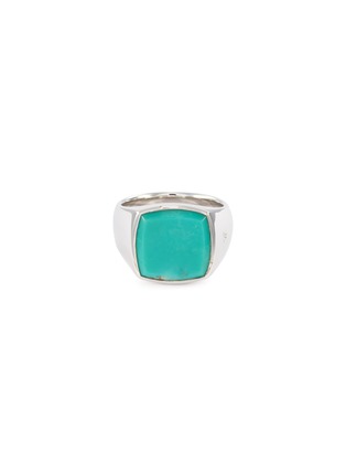 Main View - Click To Enlarge - TOM WOOD - 'Cushion Turquoise' silver signet ring – Size 54