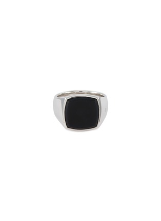 Main View - Click To Enlarge - TOM WOOD - 'Cushion Onyx' silver signet ring – Size 60