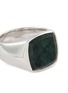 Detail View - Click To Enlarge - TOM WOOD - 'Cushion Green Marble' silver signet ring – Size 56