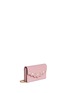 Front View - Click To Enlarge - GUCCI - 'Peony' logo faux pearl stud leather chain wallet