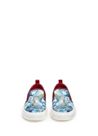 Front View - Click To Enlarge - GUCCI - 'GG Blooms' floral print skate slip-ons