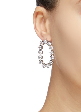 Figure View - Click To Enlarge - NUMBERING - Cubic zirconia large oval hoop earrings