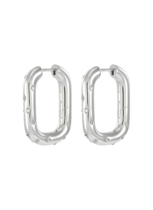 Main View - Click To Enlarge - NUMBERING - Cubic zirconia square hoop earrings
