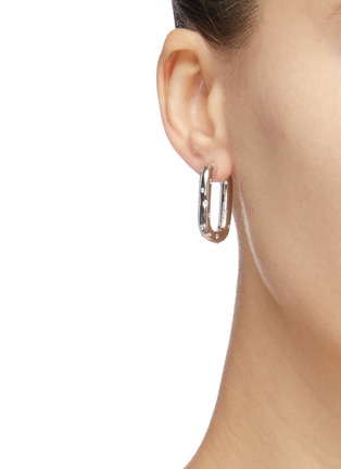 Figure View - Click To Enlarge - NUMBERING - Cubic zirconia square hoop earrings