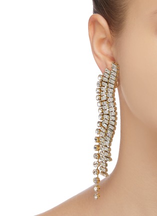Figure View - Click To Enlarge - ELLERY - 'Chariot' glass crystal drape drop earrings