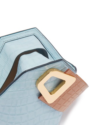 Detail View - Click To Enlarge - DANSE LENTE - 'XS Johnny' mini hexagonal croc-embossed leather bag
