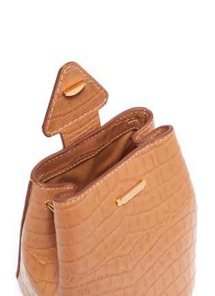 Detail View - Click To Enlarge - DANSE LENTE - 'XS Josh' drawstring croc-embossed leather shoulder bag