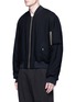 Front View - Click To Enlarge - HAIDER ACKERMANN - Padded fleece wool bomber jacket