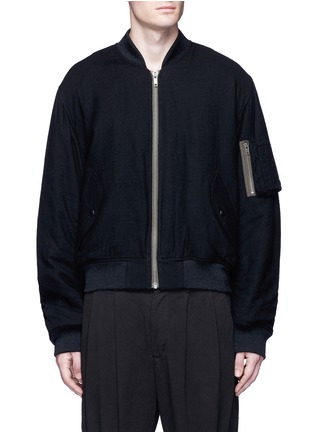 Main View - Click To Enlarge - HAIDER ACKERMANN - Padded fleece wool bomber jacket