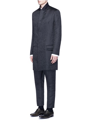 Front View - Click To Enlarge - HAIDER ACKERMANN - Satin collar jacquard coat