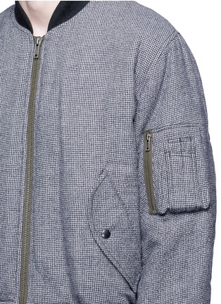 Detail View - Click To Enlarge - HAIDER ACKERMANN - Fleece wool houndstooth knit bomber jacket