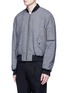 Front View - Click To Enlarge - HAIDER ACKERMANN - Fleece wool houndstooth knit bomber jacket