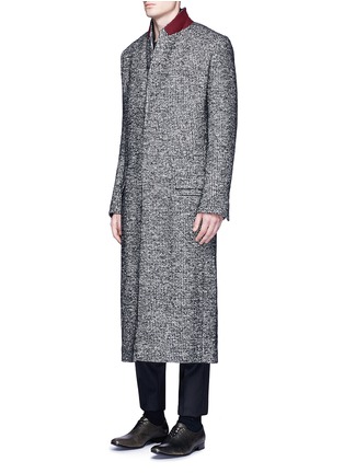 Front View - Click To Enlarge - HAIDER ACKERMANN - Brushed fleece wool blend jacquard coat