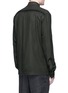 Back View - Click To Enlarge - HAIDER ACKERMANN - Lace-up insert fleece wool shirt