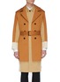 Main View - Click To Enlarge - UNCENSORED - Belted colourblock layered twill trench coat