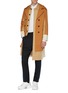 Figure View - Click To Enlarge - UNCENSORED - Belted colourblock layered twill trench coat