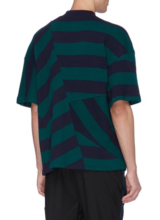 Back View - Click To Enlarge - UNCENSORED - Panelled stripe T-shirt