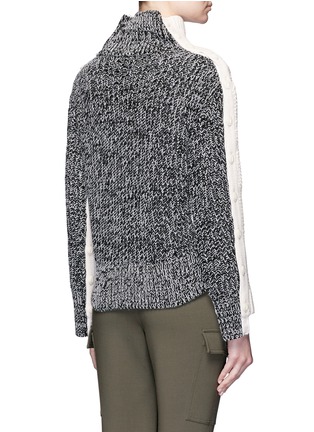 Back View - Click To Enlarge - RAG & BONE - 'Ida' button seam mixed knit turtleneck sweater