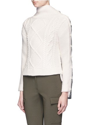 Front View - Click To Enlarge - RAG & BONE - 'Ida' button seam mixed knit turtleneck sweater