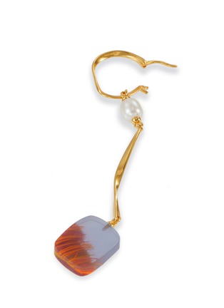 Detail View - Click To Enlarge - EJING ZHANG - 'Viv' freshwater pearl swirl resin drop earrings