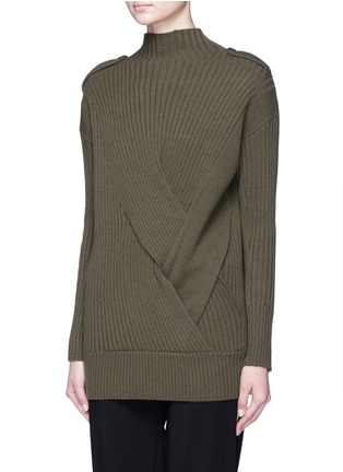 Front View - Click To Enlarge - RAG & BONE - Dale' twist front Merino wool sweater