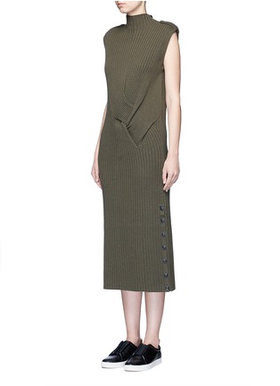 Front View - Click To Enlarge - RAG & BONE - 'Dale' twist front Merino wool dress