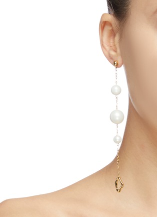 Figure View - Click To Enlarge - BITTERSWEET - 'Celeste' faux pearl linear drop single earring