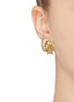 Front View - Click To Enlarge - OOAK - Shell stud detachable cutout oyster drop single earring
